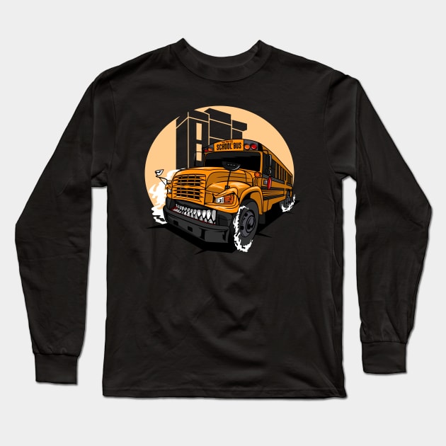 MONSTER SCHOOL BUS Long Sleeve T-Shirt by beanbeardy